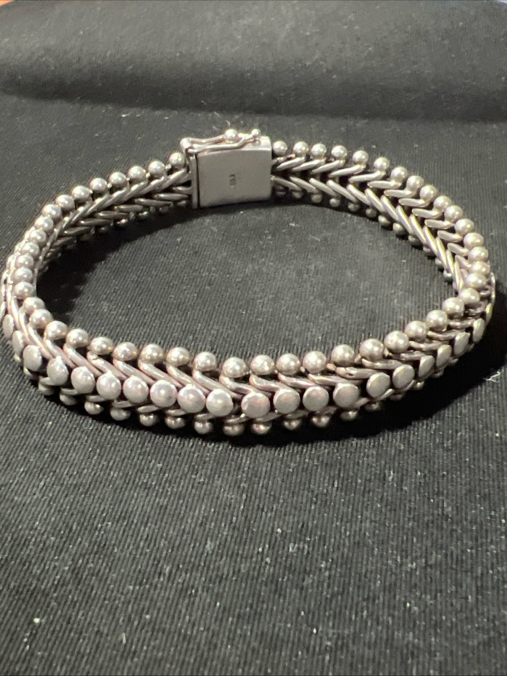 HEAVY .925 STERLING SILVER SNAKE STYLE LINK BRACELET  51.9 Grams Size 7.75